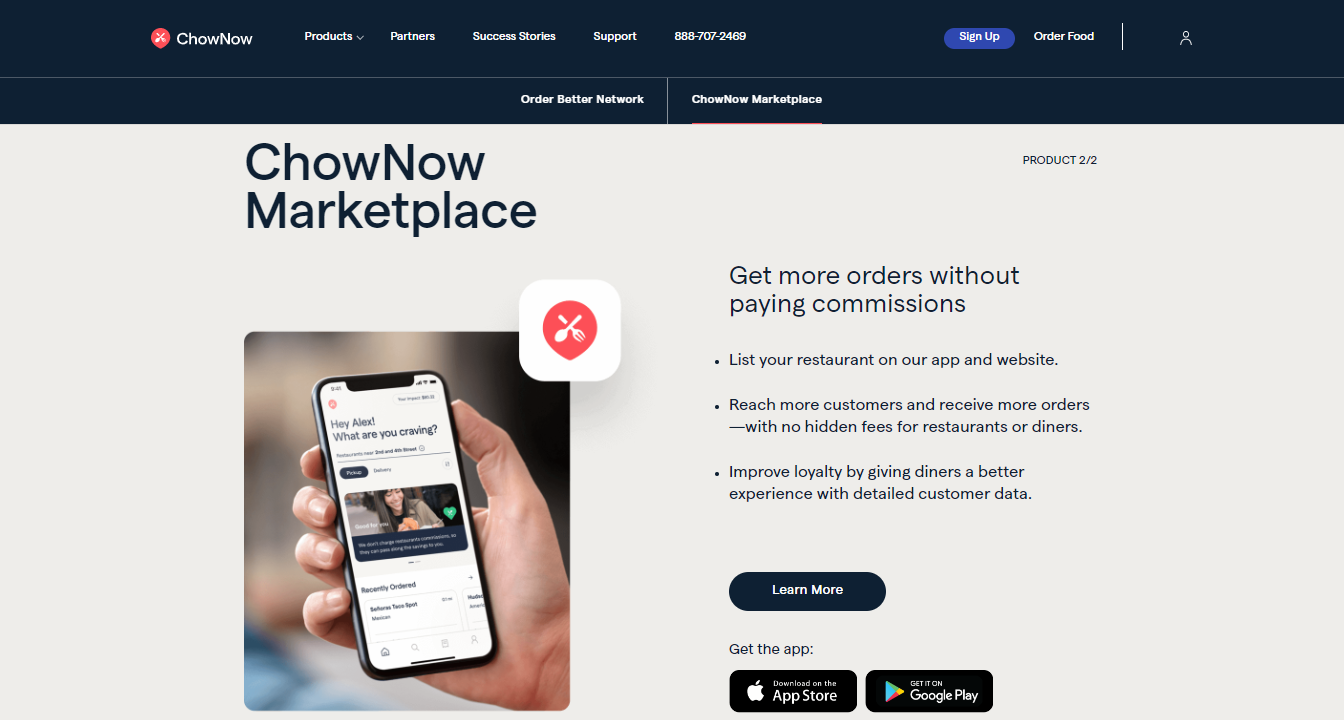 Mobile app of ChowNow