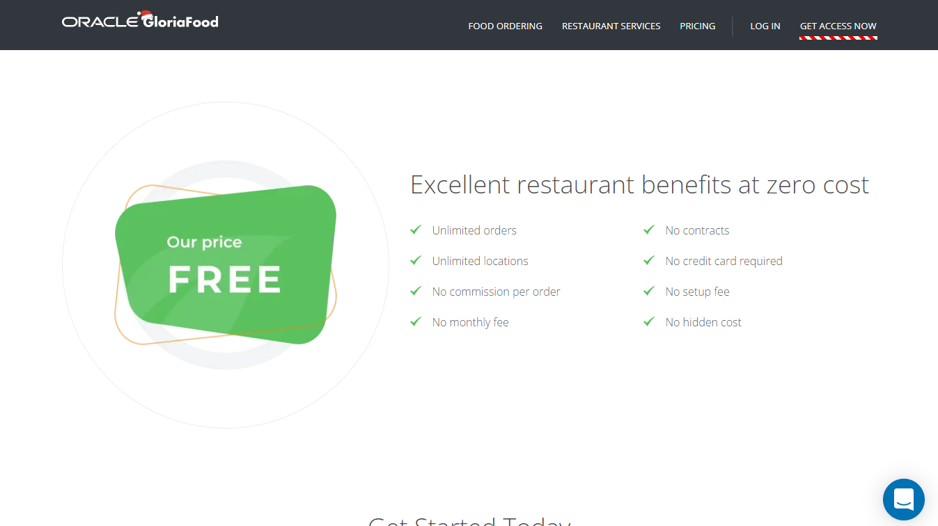 Pricing of Gloria Food