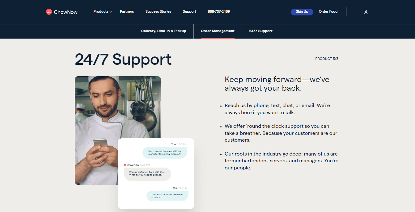 Customer service support