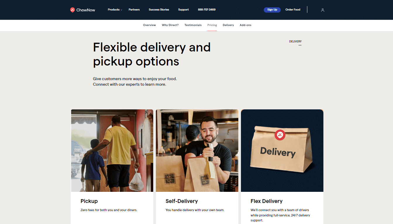 Delivery service of ChowNow