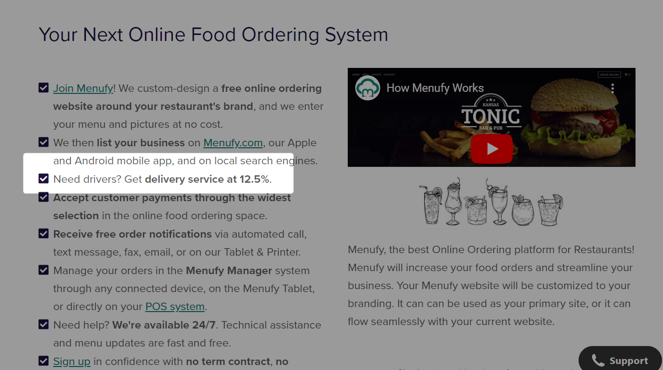 Mobile application of Menufy 