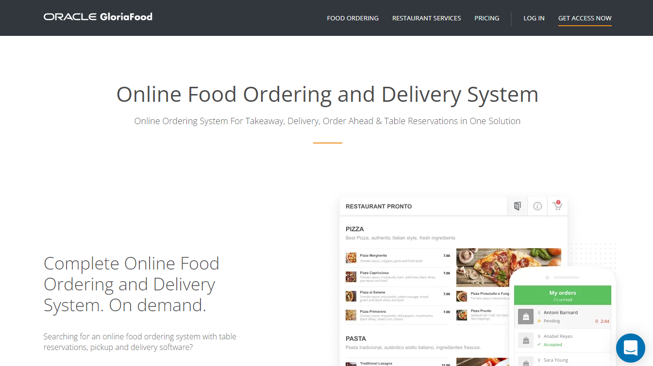 Business overview of GloriaFood