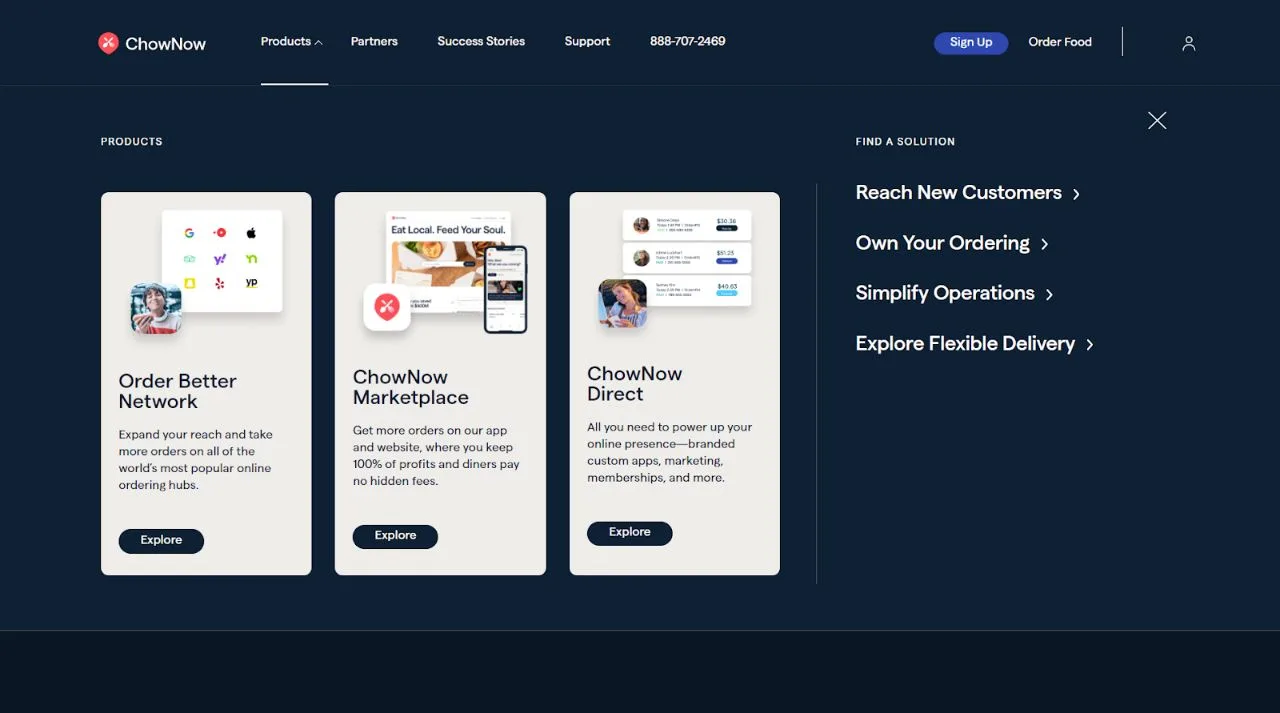 features of ChowNow