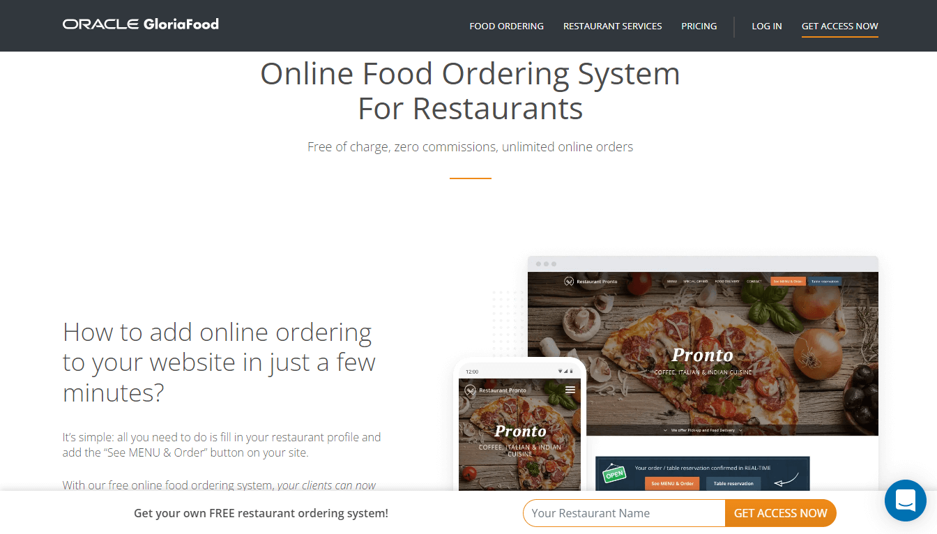 Online food ordering system