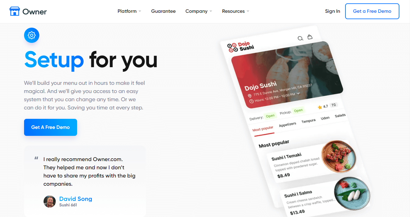 Online Ordering System - Owner
