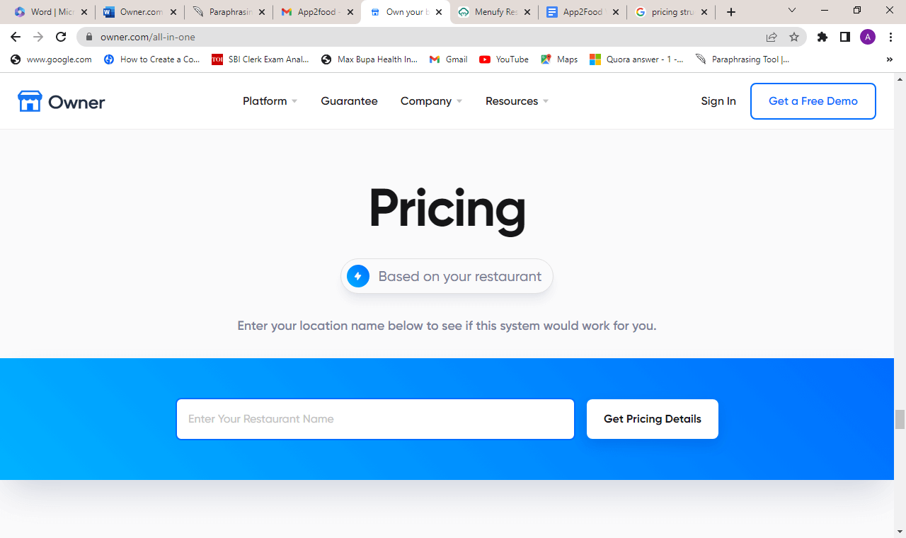 pricing