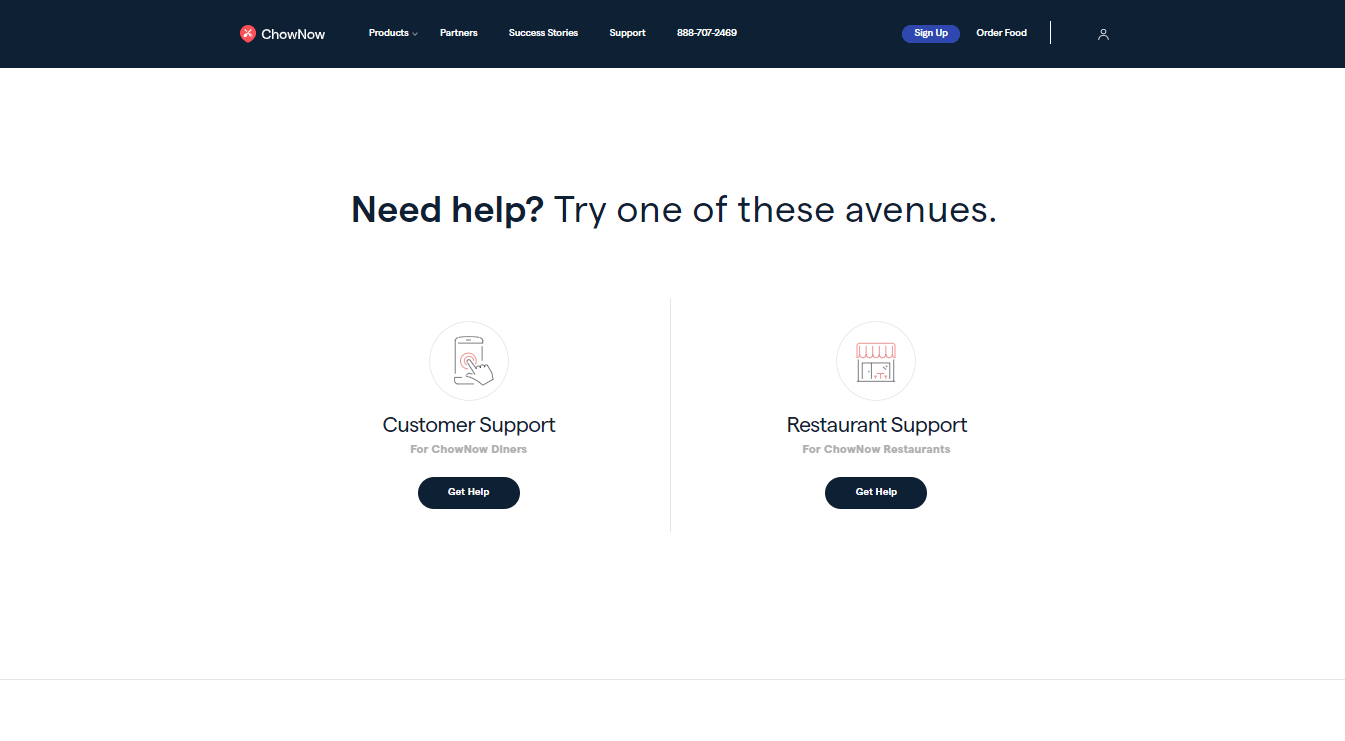Customer Support of ChowNow
